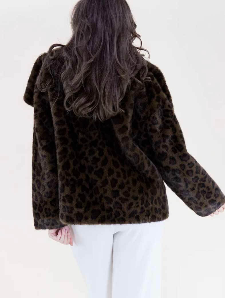 Wide Lapel Faux Fur Jacket