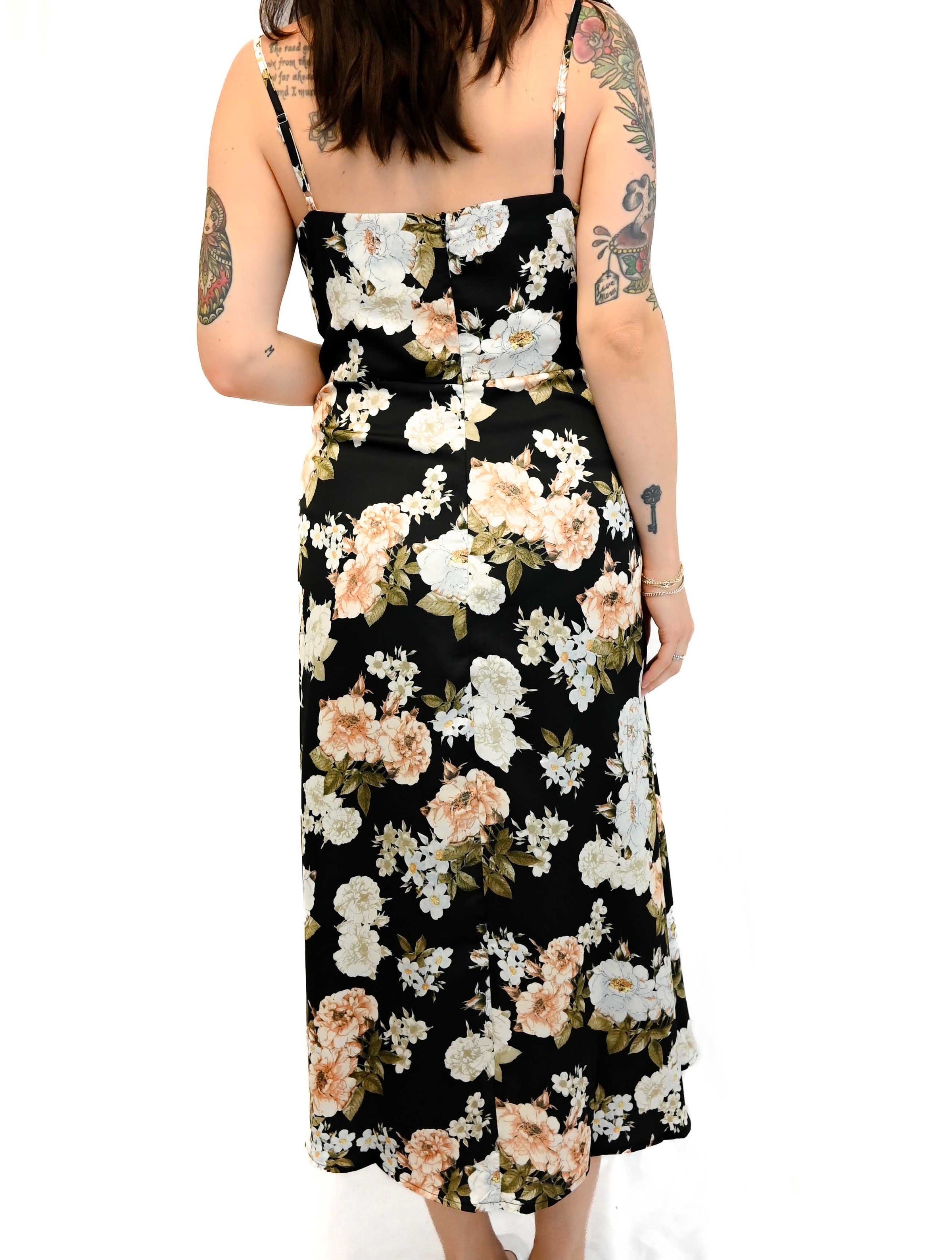 Floral Satin Finish Dress