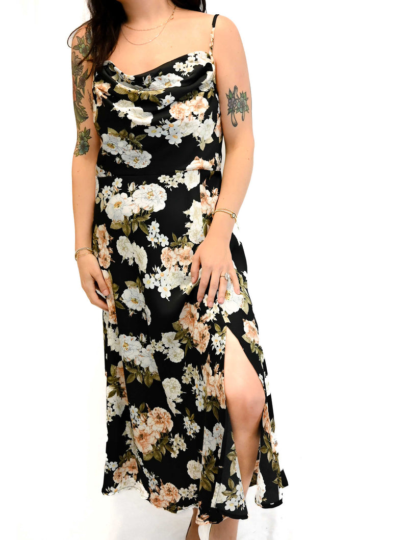 Floral Satin Finish Dress