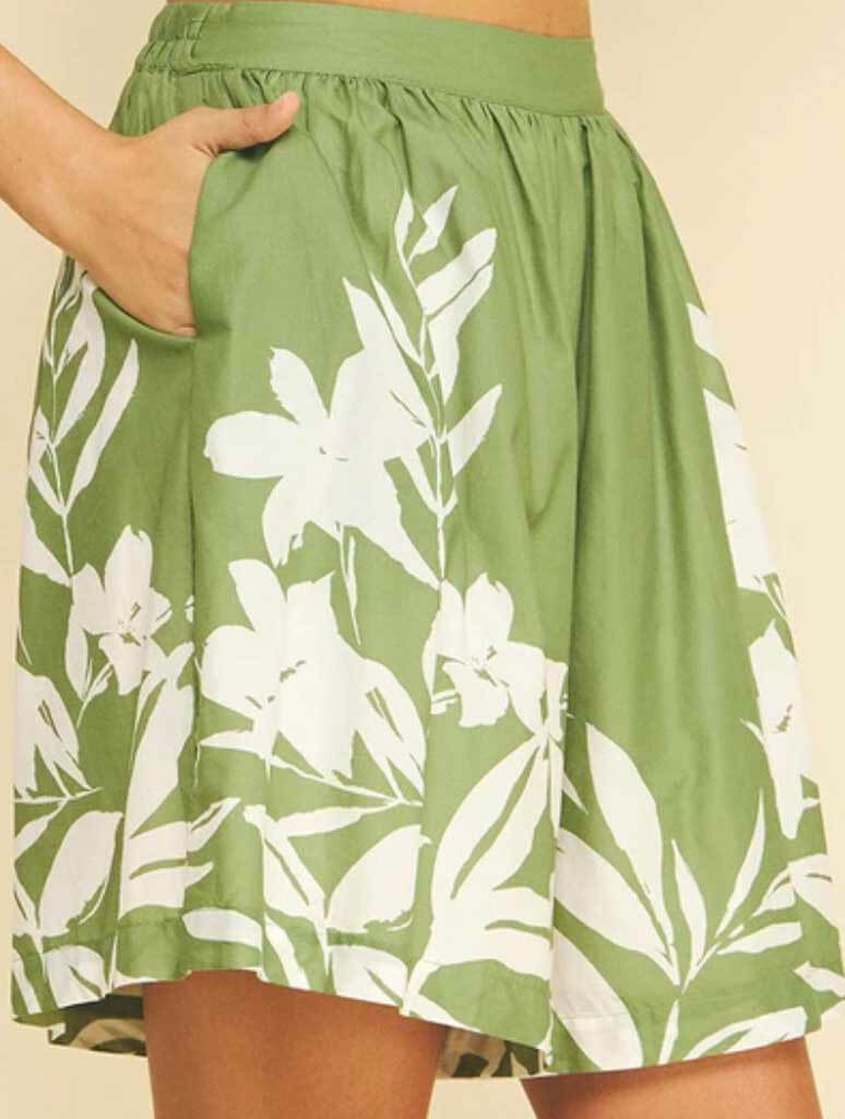 Floral Print Wide Shorts