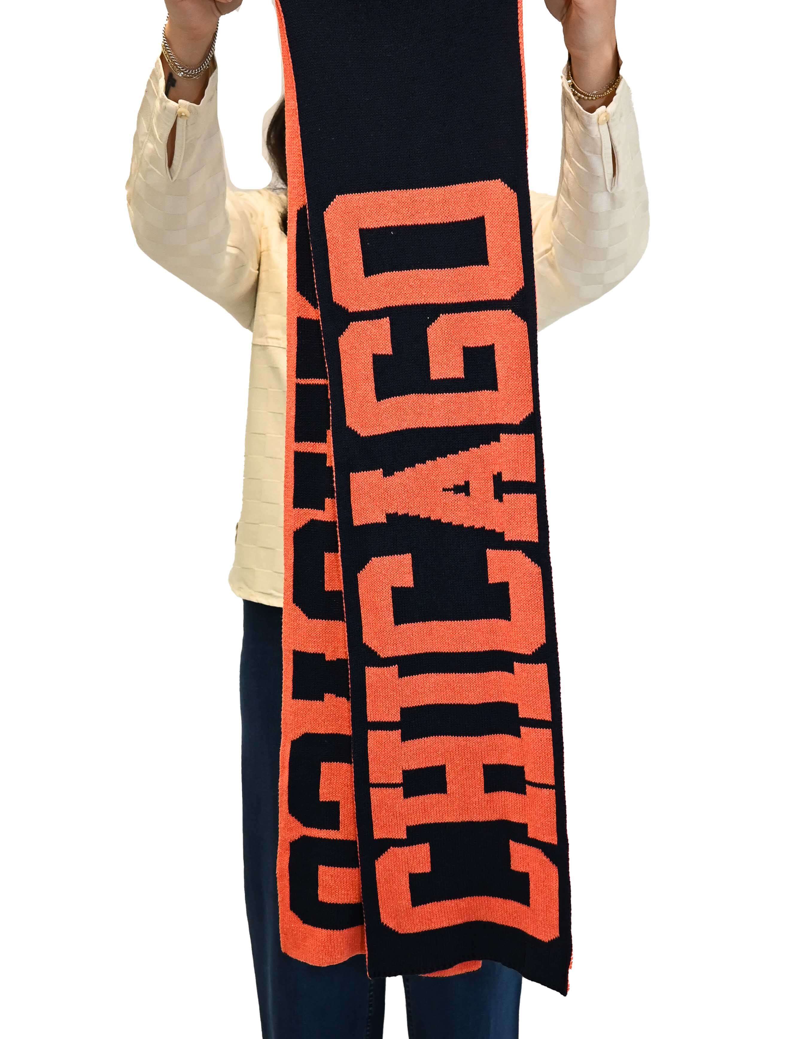 Plush material up-close of the Chicago Heritage scarf