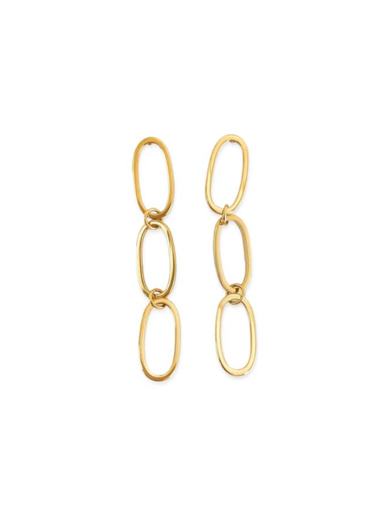 Dangling Paperclip Chain Earrings