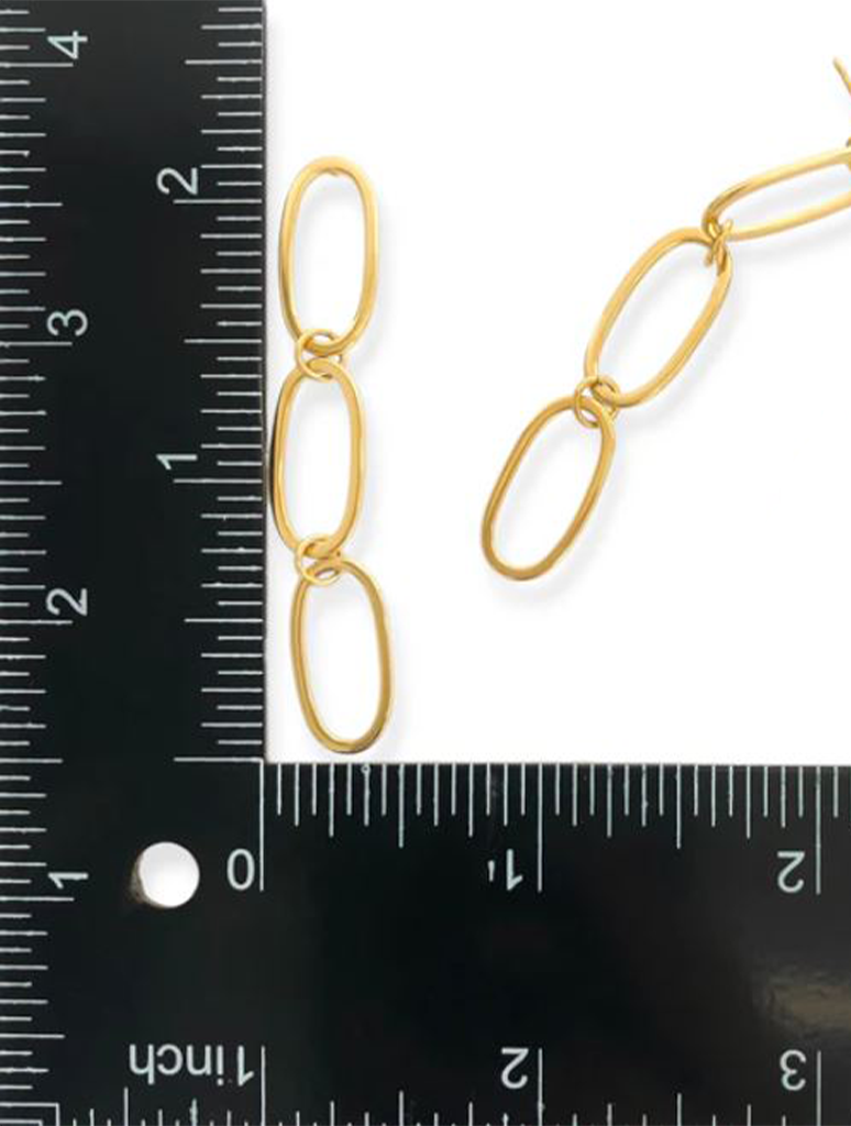 Dangling Paperclip Chain Earrings