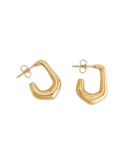 Pointed Hoop Earrings in Gold