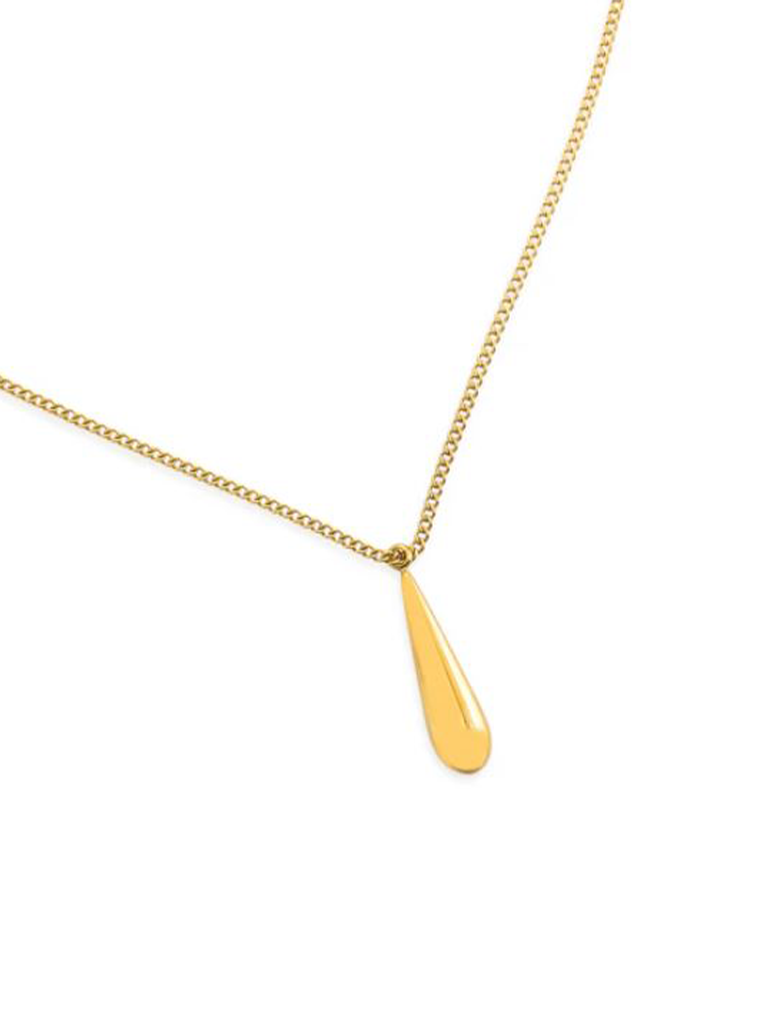 Water Resistant Teardrop Pendant Necklace