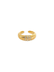 Water Resistant Textured CZ Ring