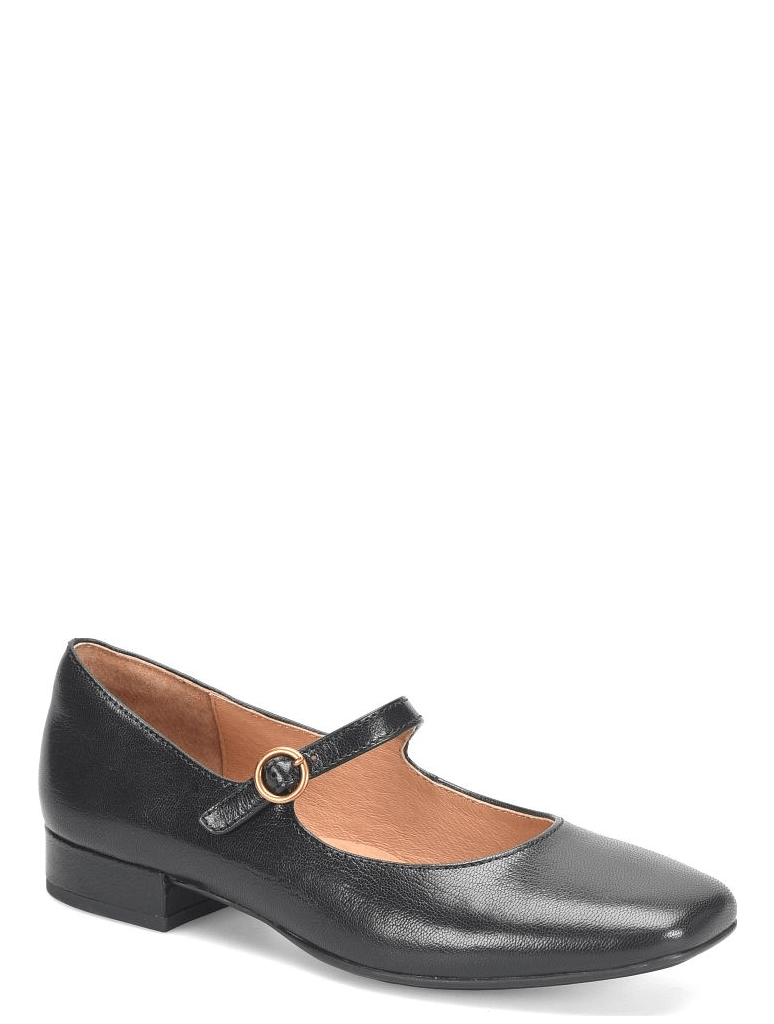 Sofft Elsey Mary Jane in Black Leather diagonal view