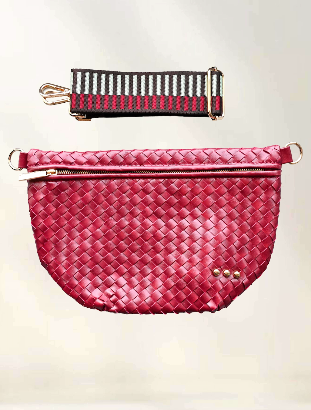 Westlyn Woven Bum Bag with Studded Detail