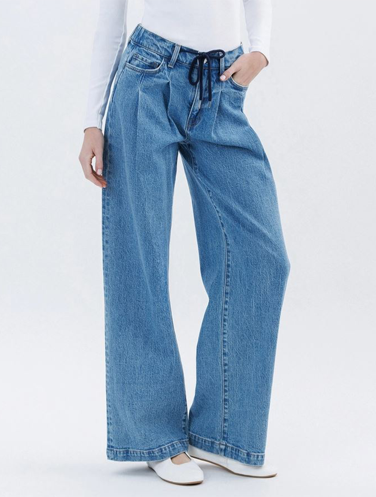 Vervet High Rise Wide Leg Jean with Drawstring (Final Sale)