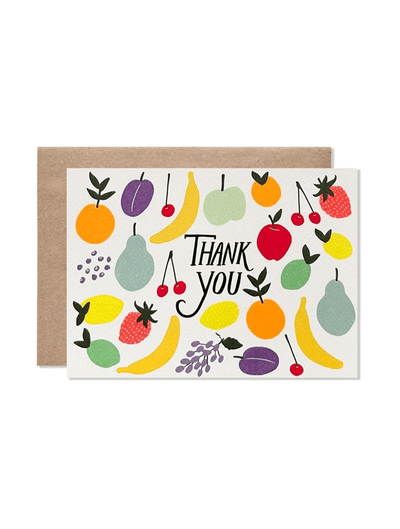 Neon Fruit Thank You Card