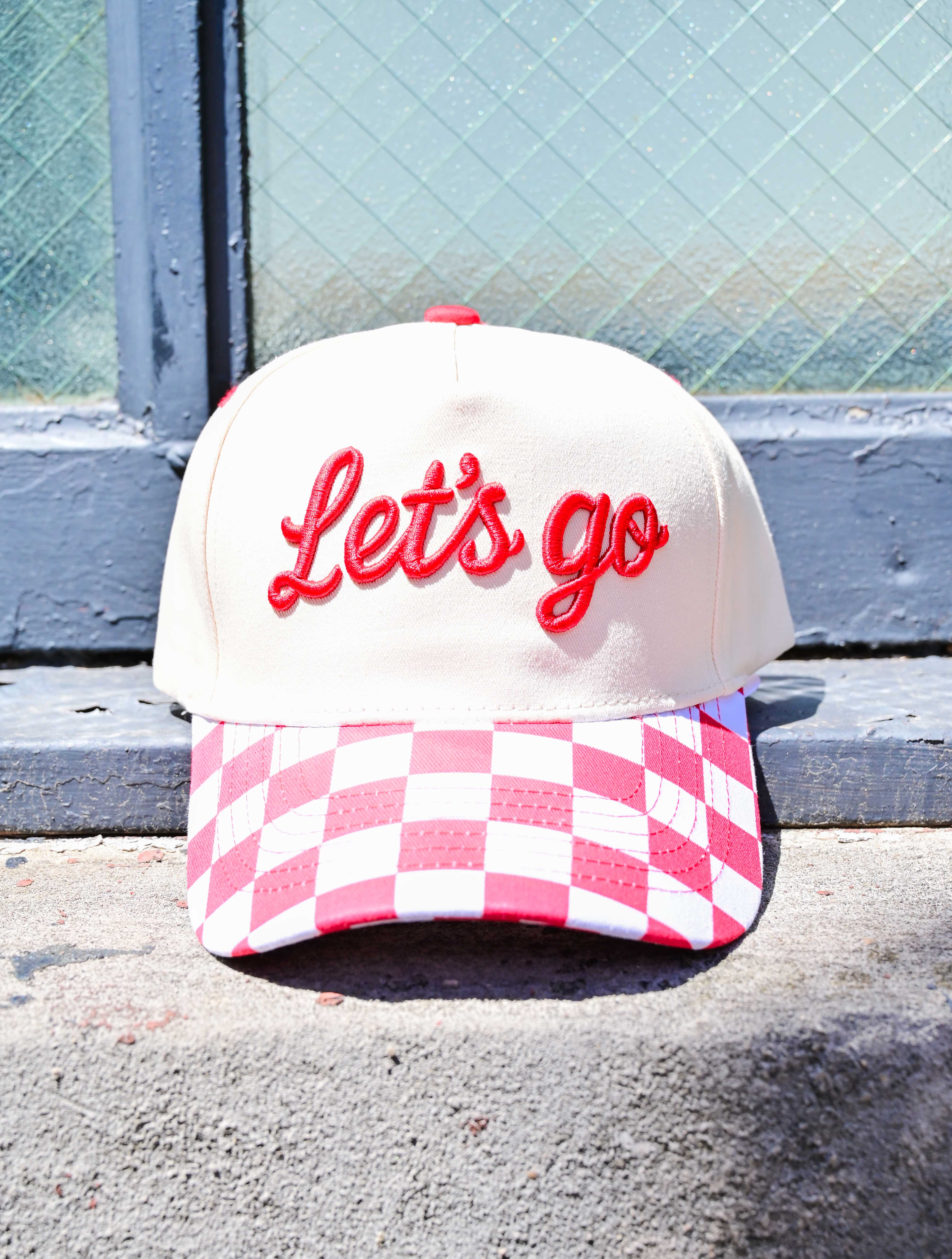 "Let's Go" Checkered Baseball Hat