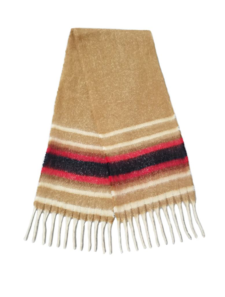 Multi Stripe Cozy Scarf with Fringe