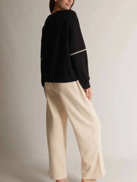 Butter Modal Pearl Trim Drop Shoulder Sweatshirt