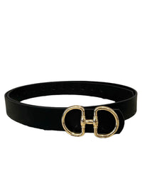 Belt with Gold Double D Link in Black