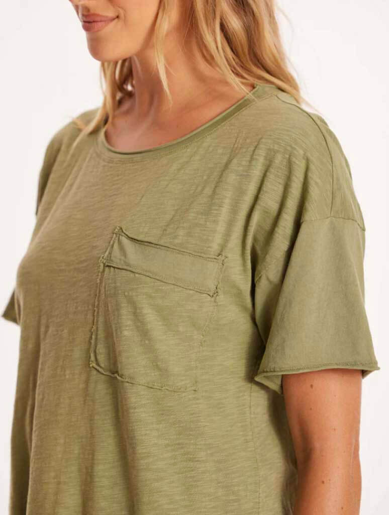 Half Sleeve Drop Open Crew Tunic
