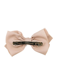 Multi Layered Knotted Bow Hair Clip in Beige