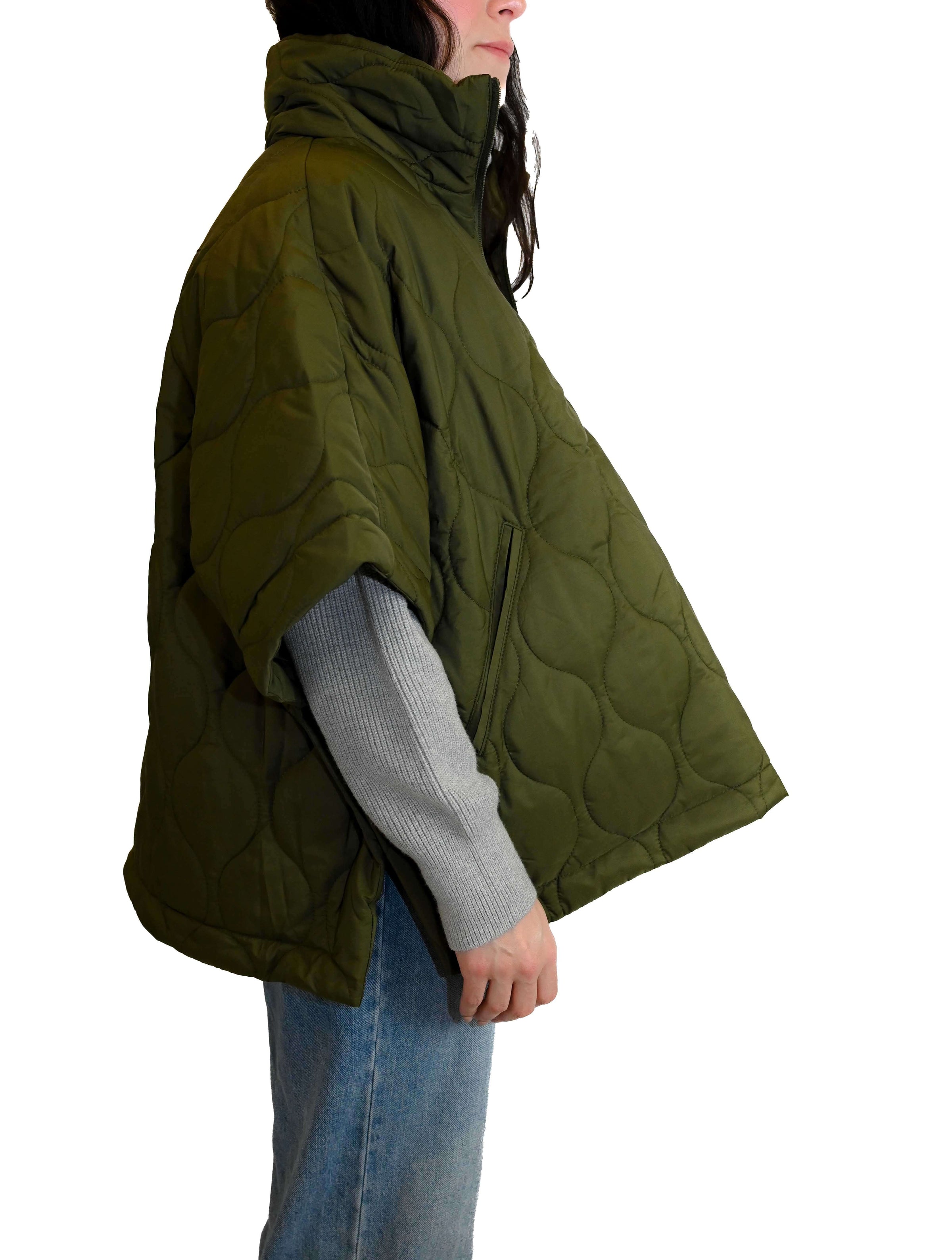 Quilted Puffer Poncho