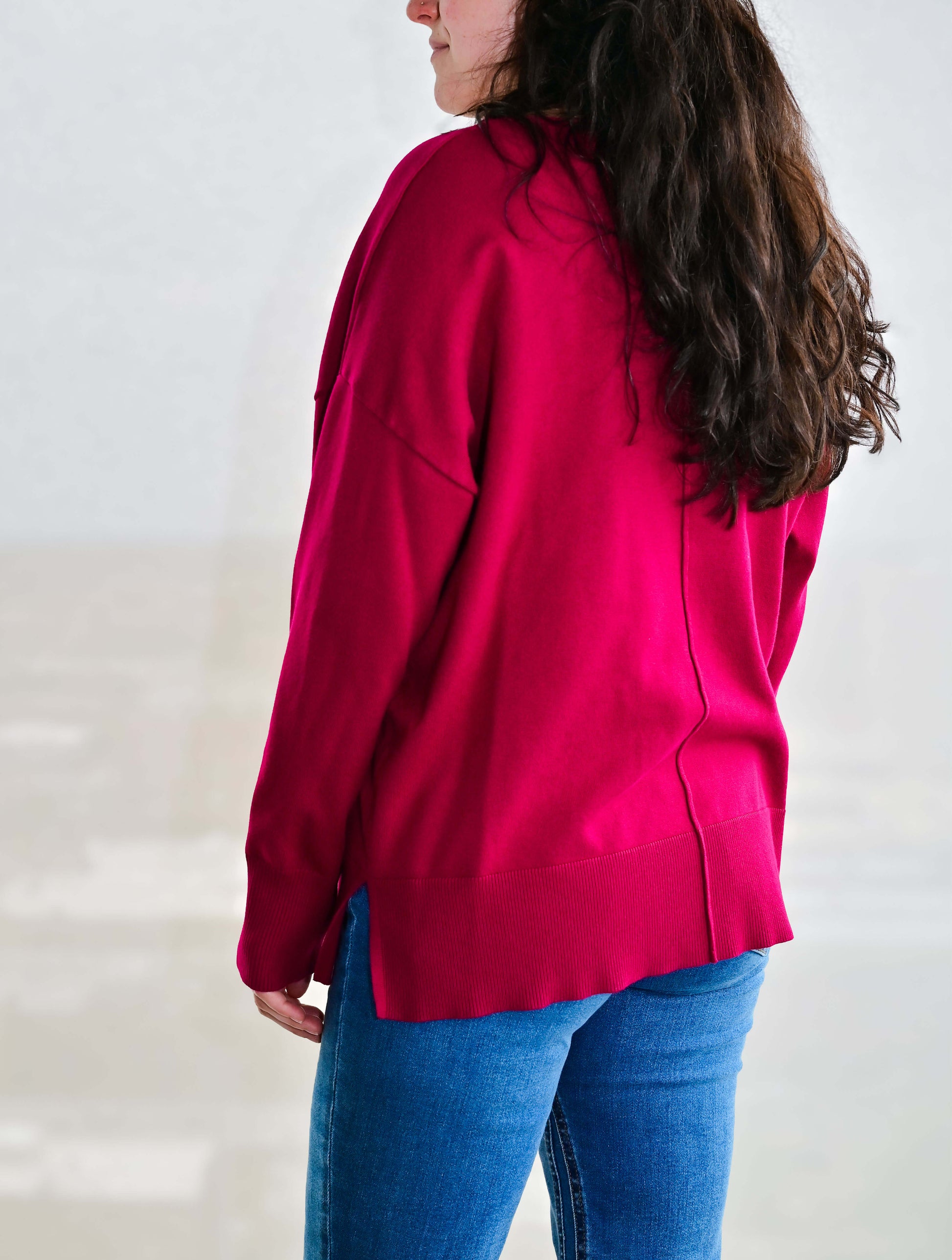 Long Sleeve Roll Neck Front Seam Sweater
