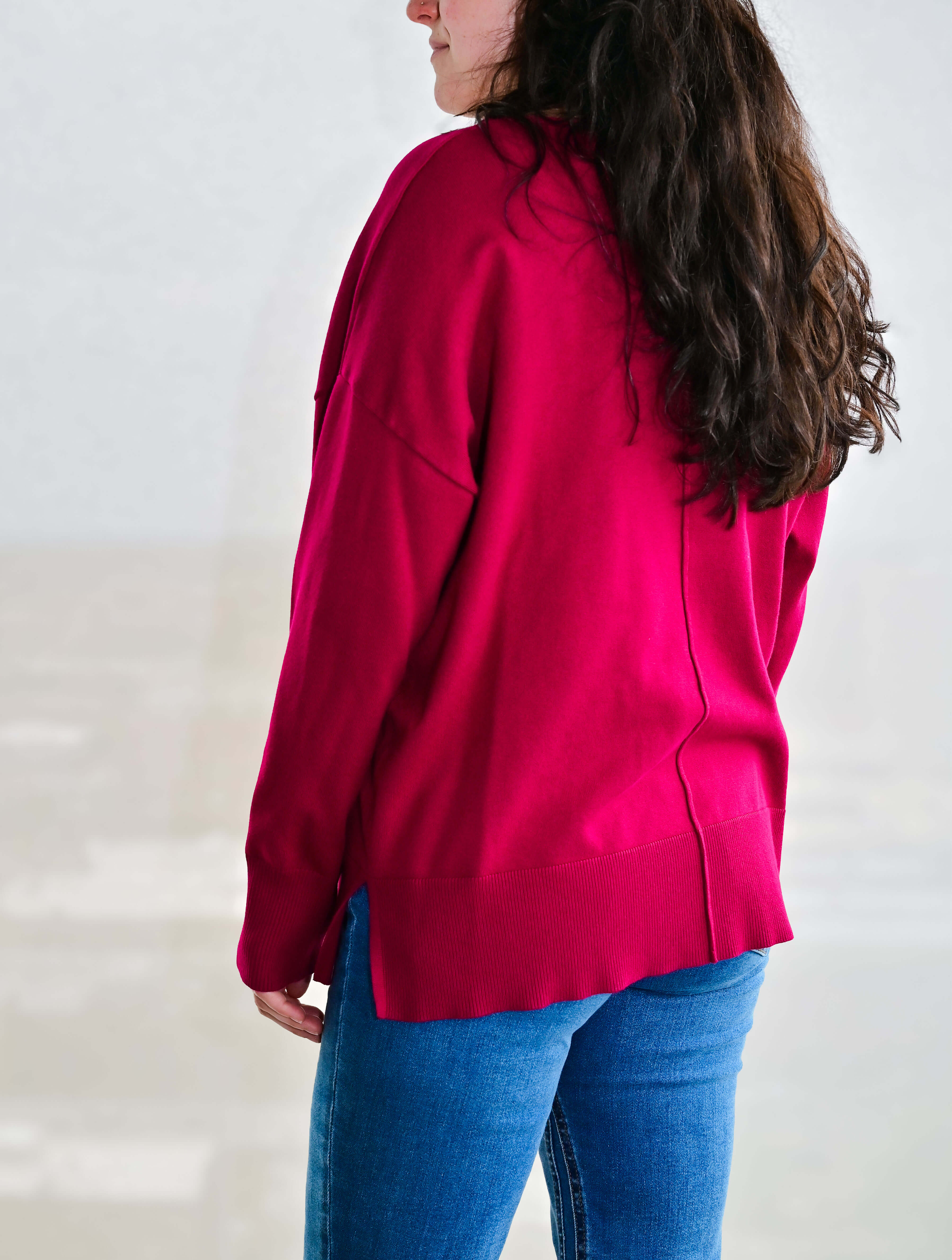 Long Sleeve Roll Neck Front Seam Sweater
