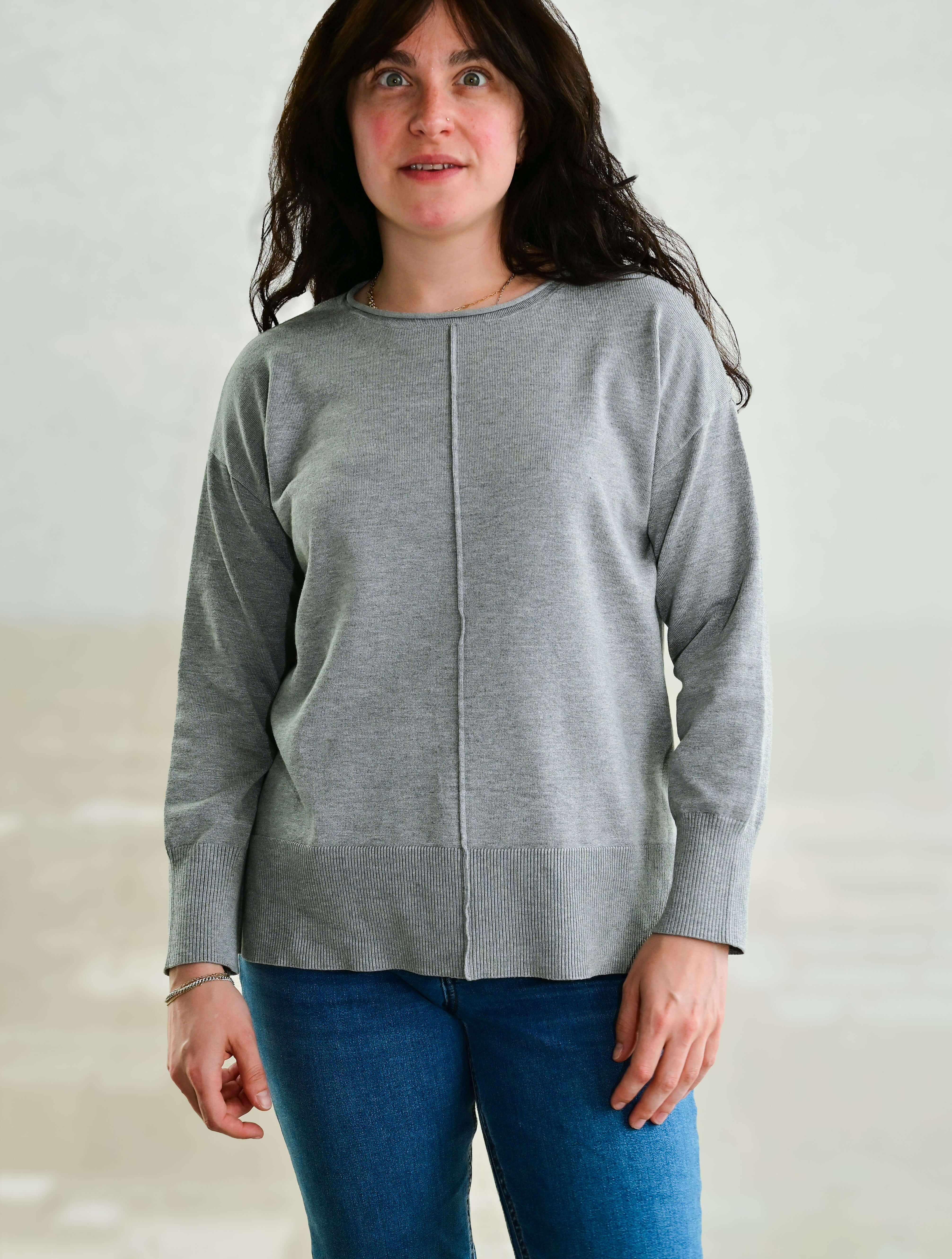 Long Sleeve Roll Neck Front Seam Sweater