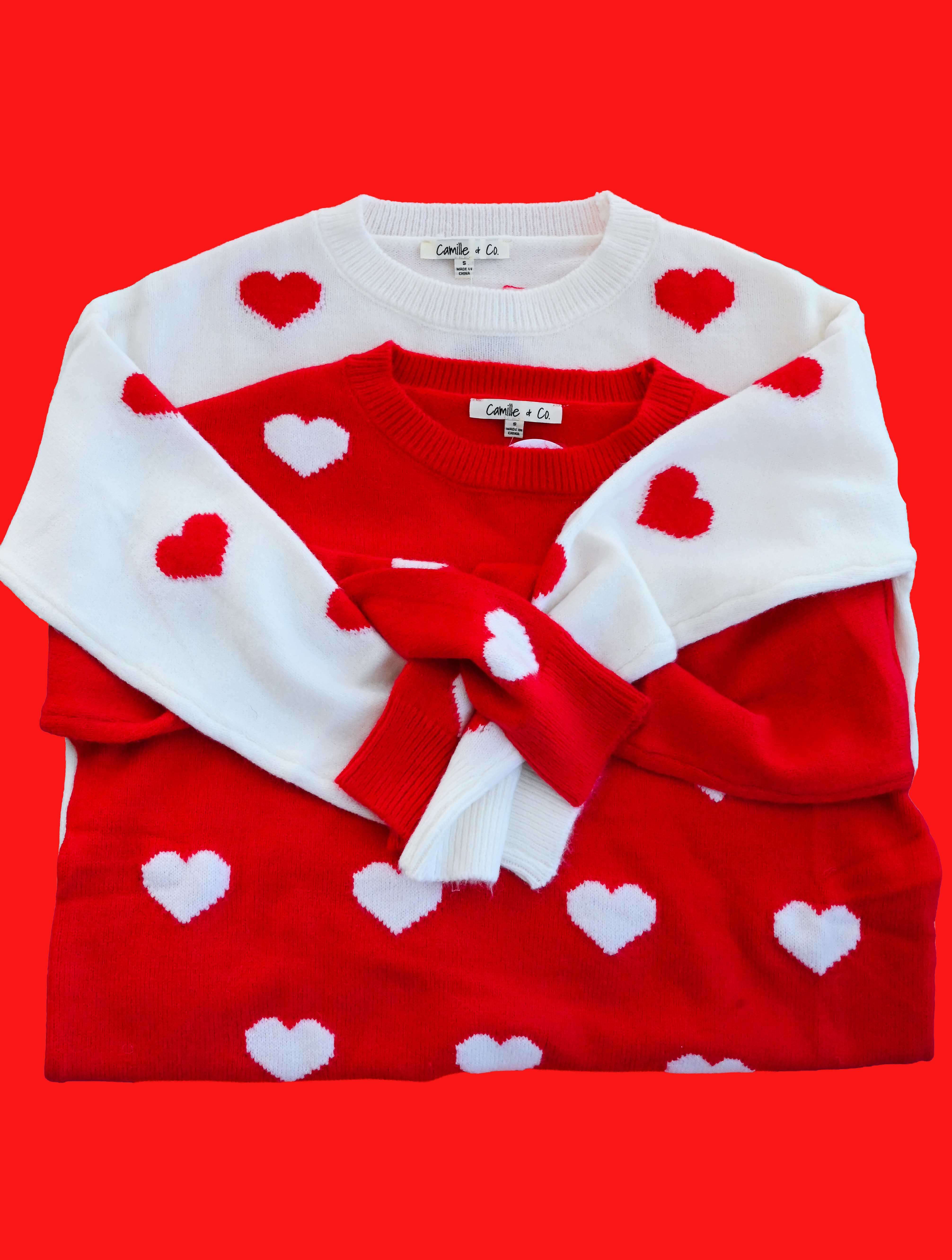 Heart Print Sweater