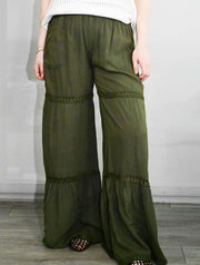Flowy Pants with Lace Detail