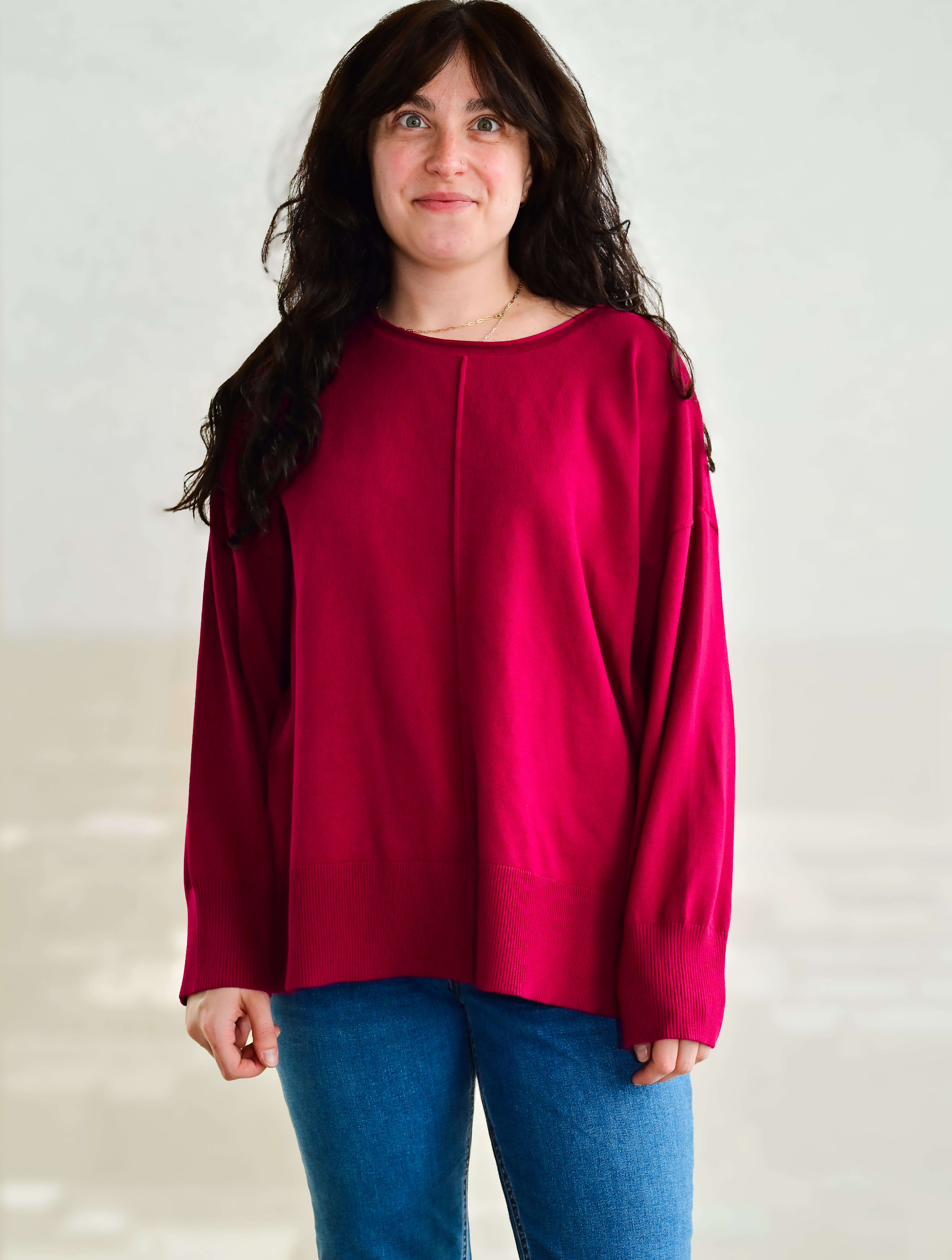 Long Sleeve Roll Neck Front Seam Sweater