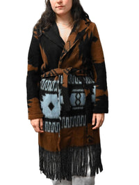 Belted Fringe Coat