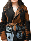 Belted Fringe Coat