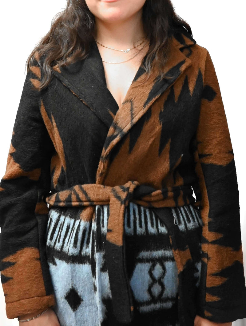 Belted Fringe Coat