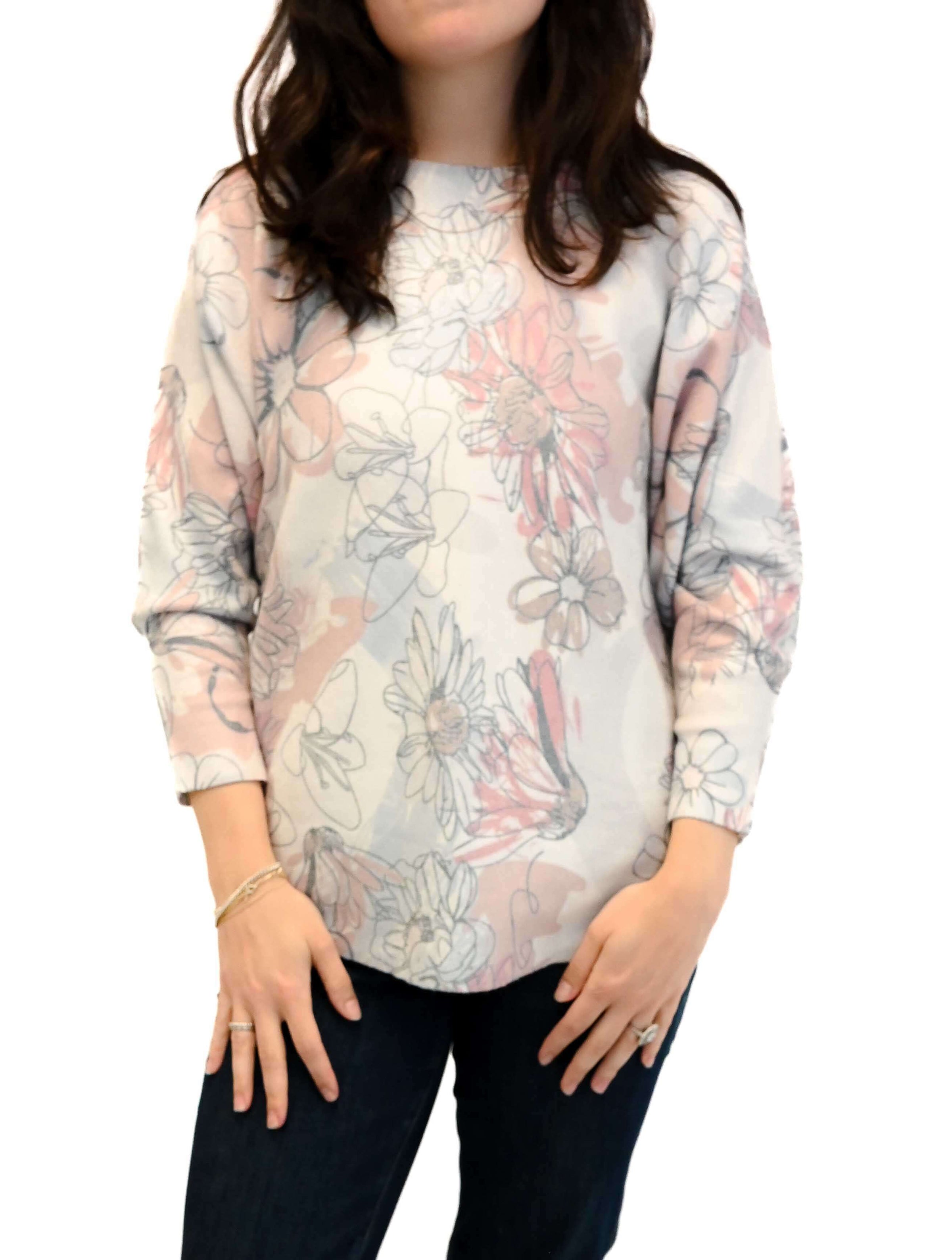 Boatneck Floral Sweater