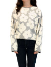 Abstract Floral Boatneck Sweater