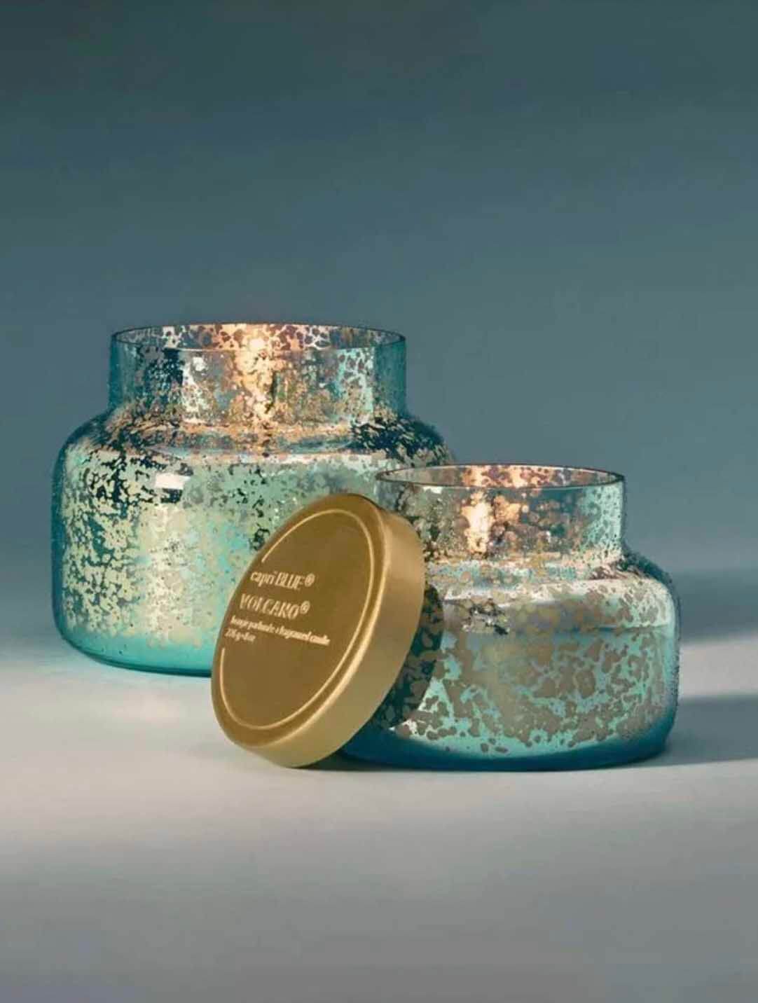 Capri Blue 19 oz Volcano Blue Textured Mercury Signature Candle