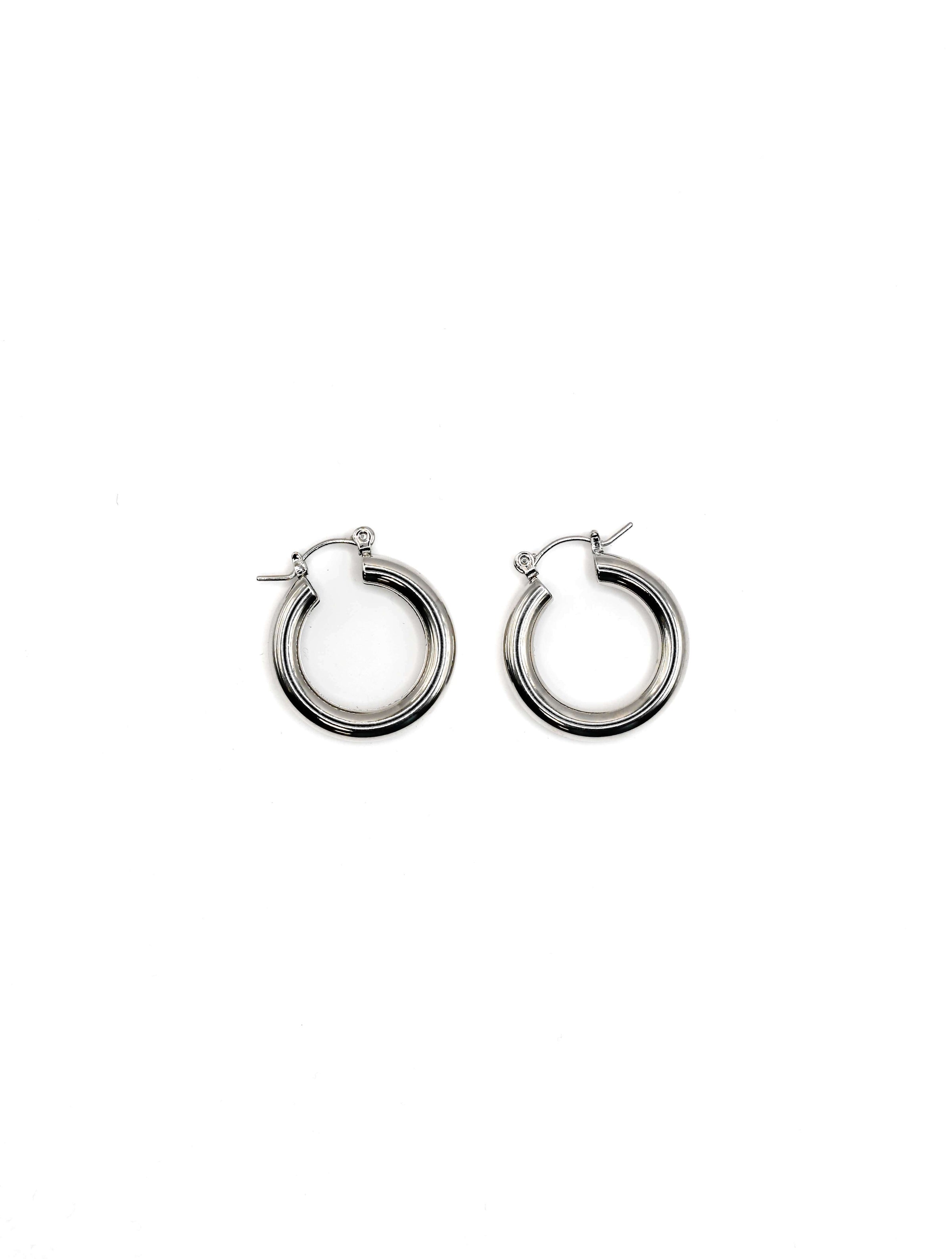 Latch Hoops in Silver