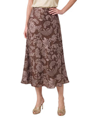 Floral Printed Bias Midi Skirt