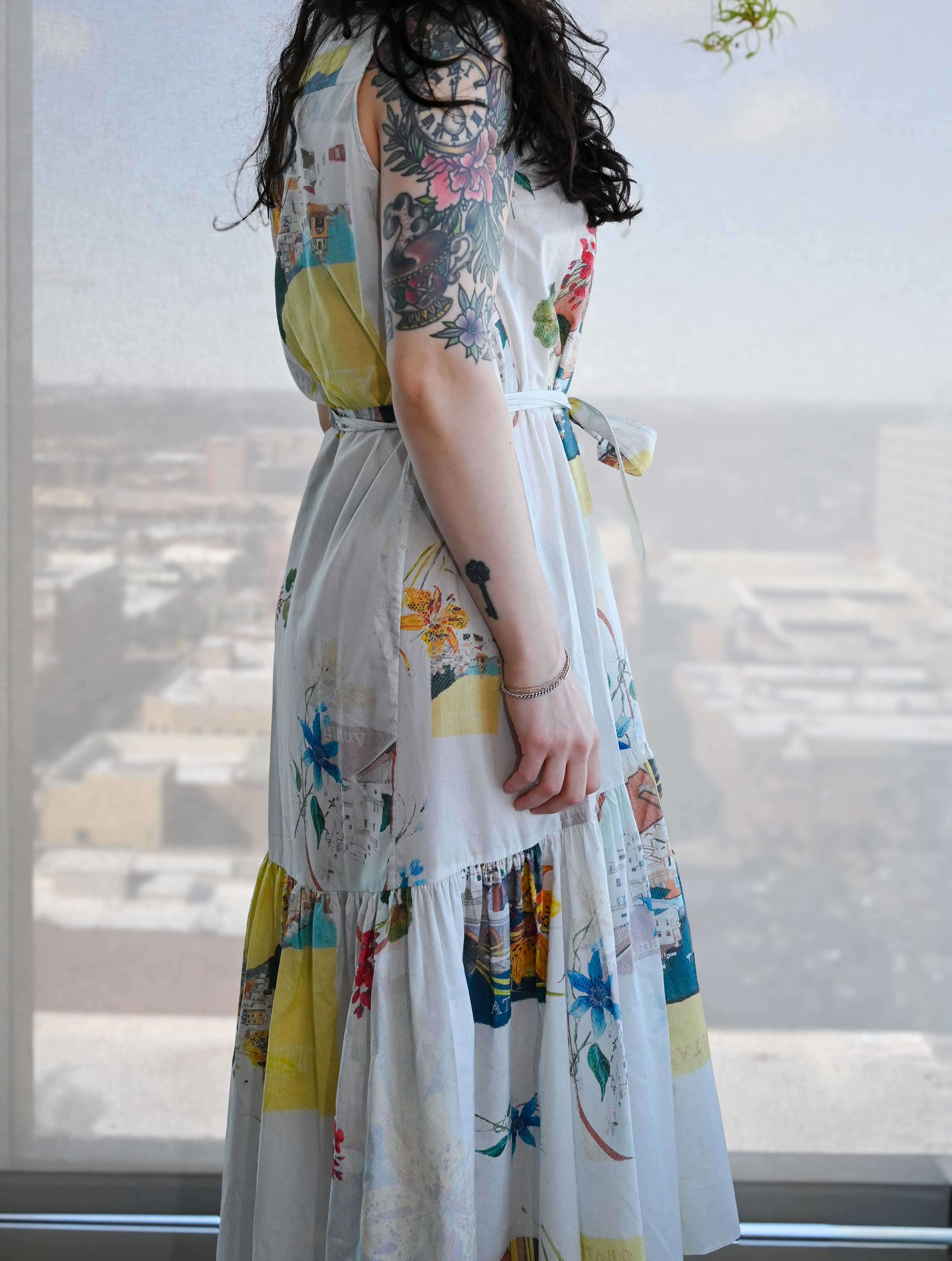 Desigual Tie Waist Button Up Dress