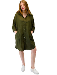 Jiji Plain Dress in Khaki