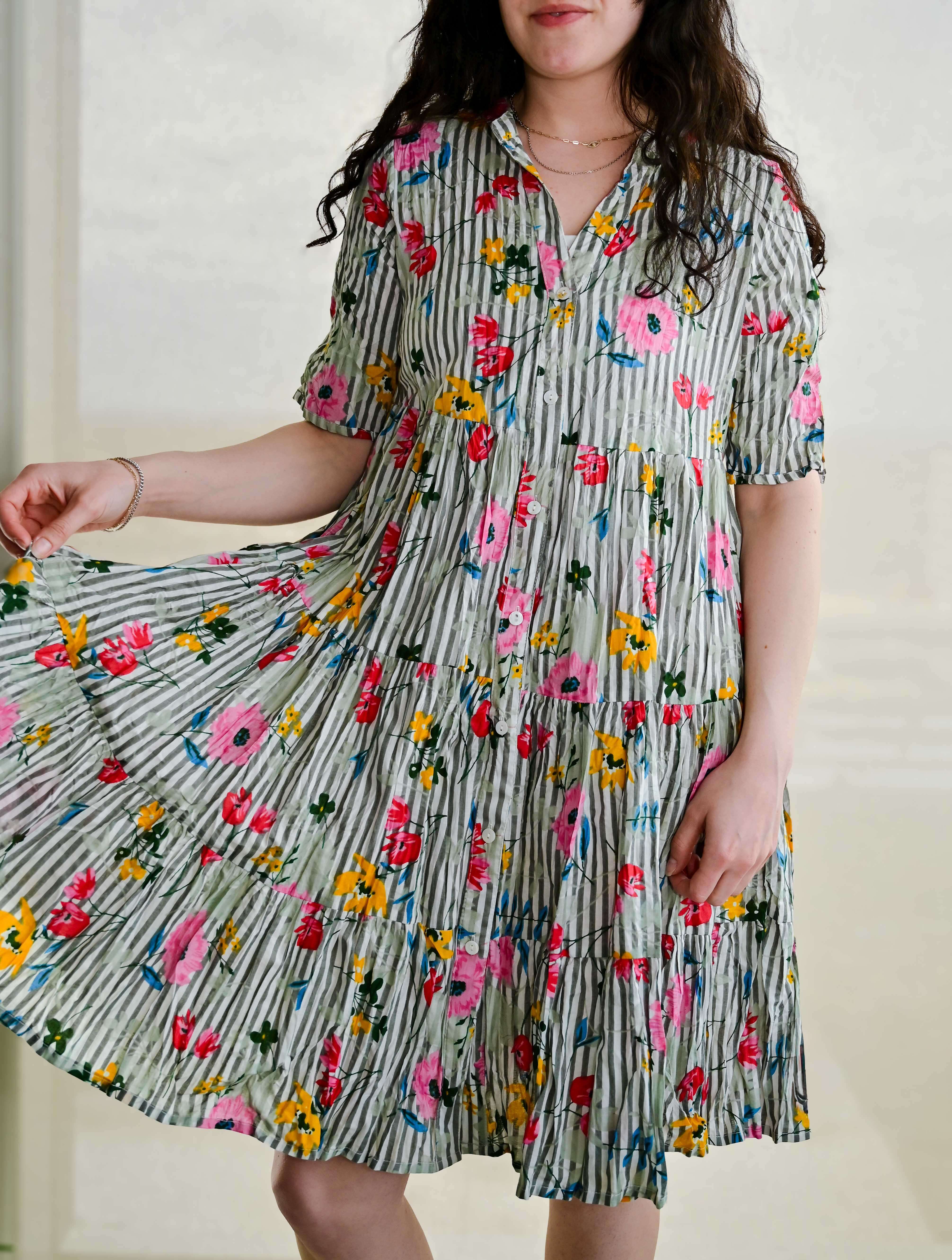 July Short Sleeve Babydoll Dress