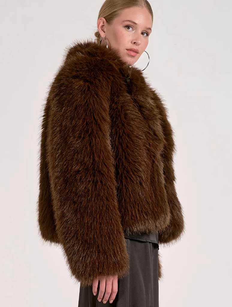 Cropped Faux Fur Jacket