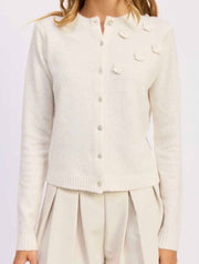Floral Applique Long Sleeve Cardigan