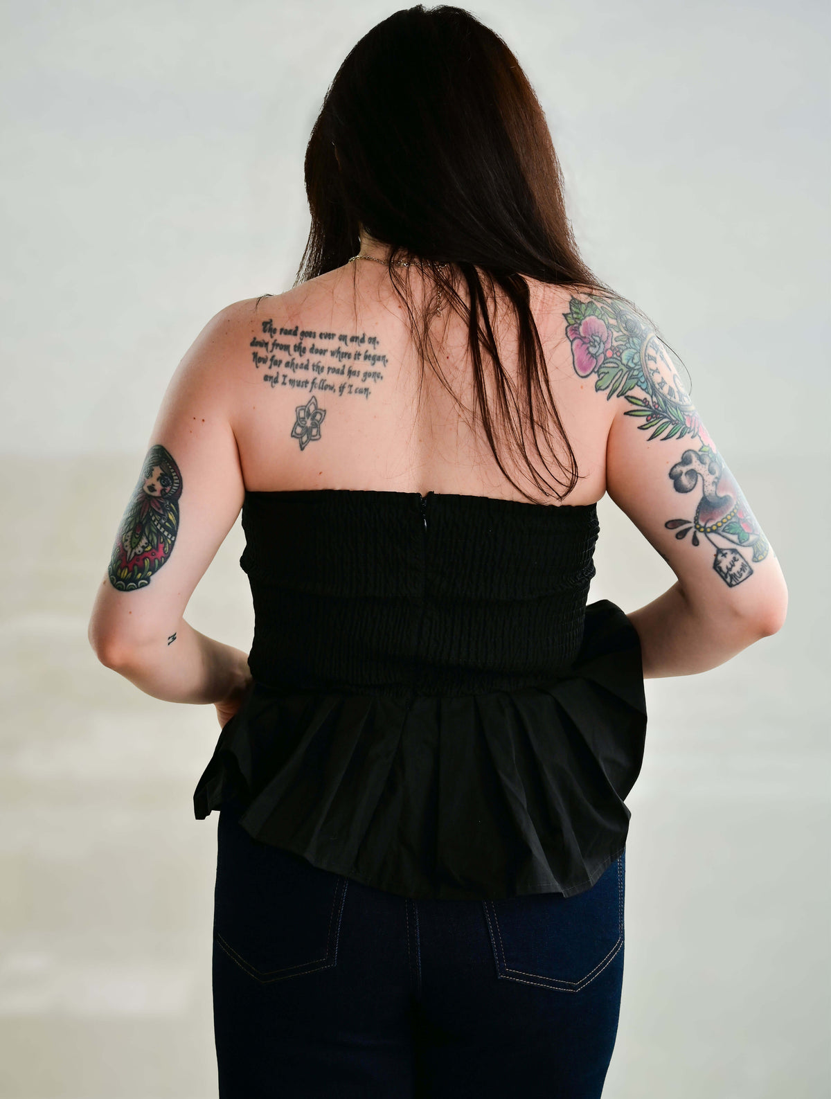 Pleated Strapless Top