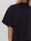 Mock Neck Half Sleeve Top with Seam Detail