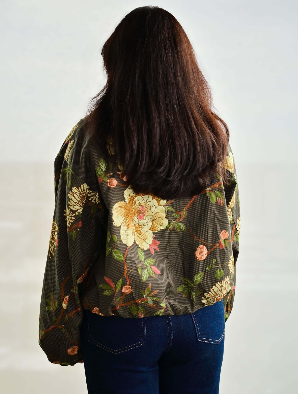Floral Jacket With Bubble Hem