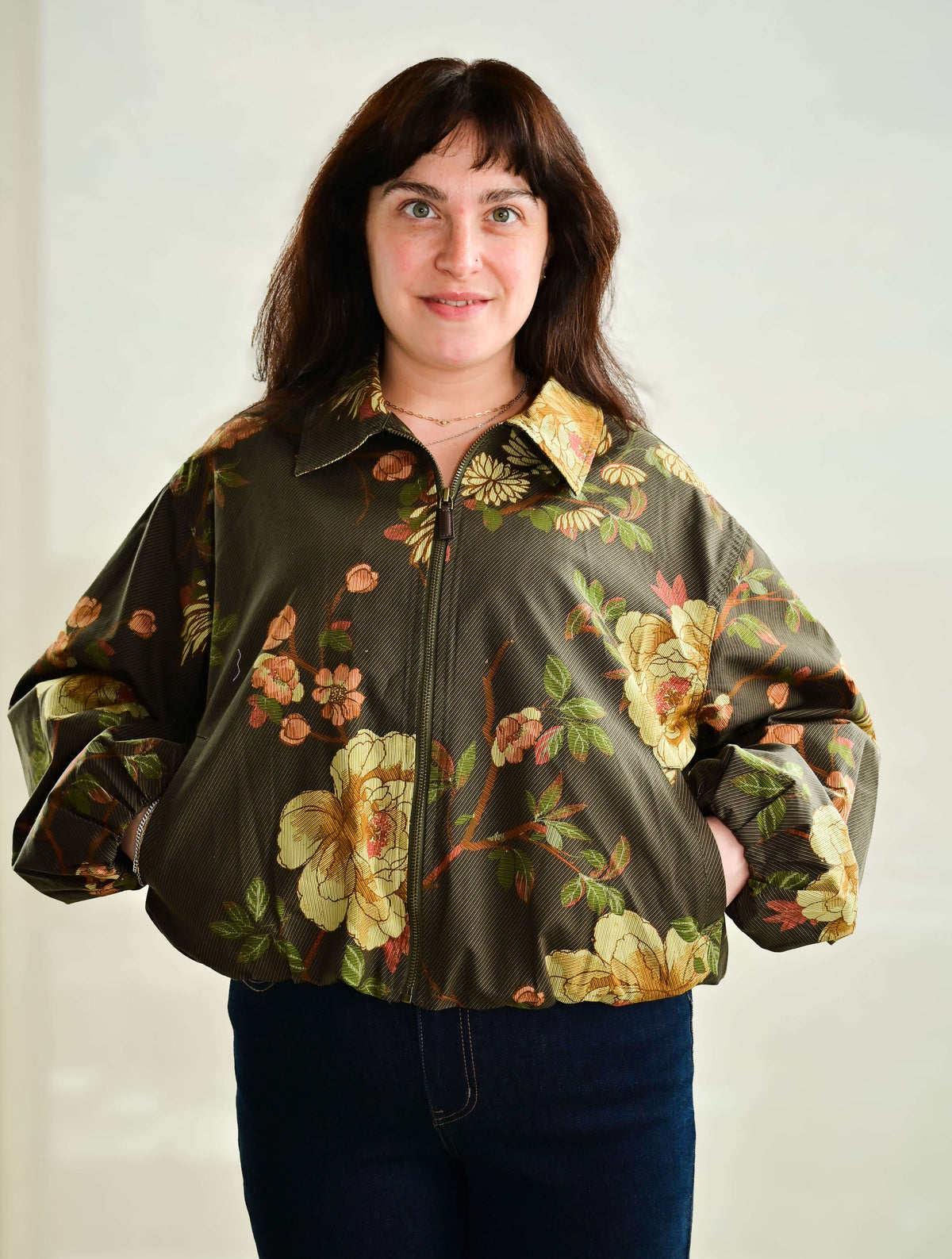 Floral Jacket With Bubble Hem