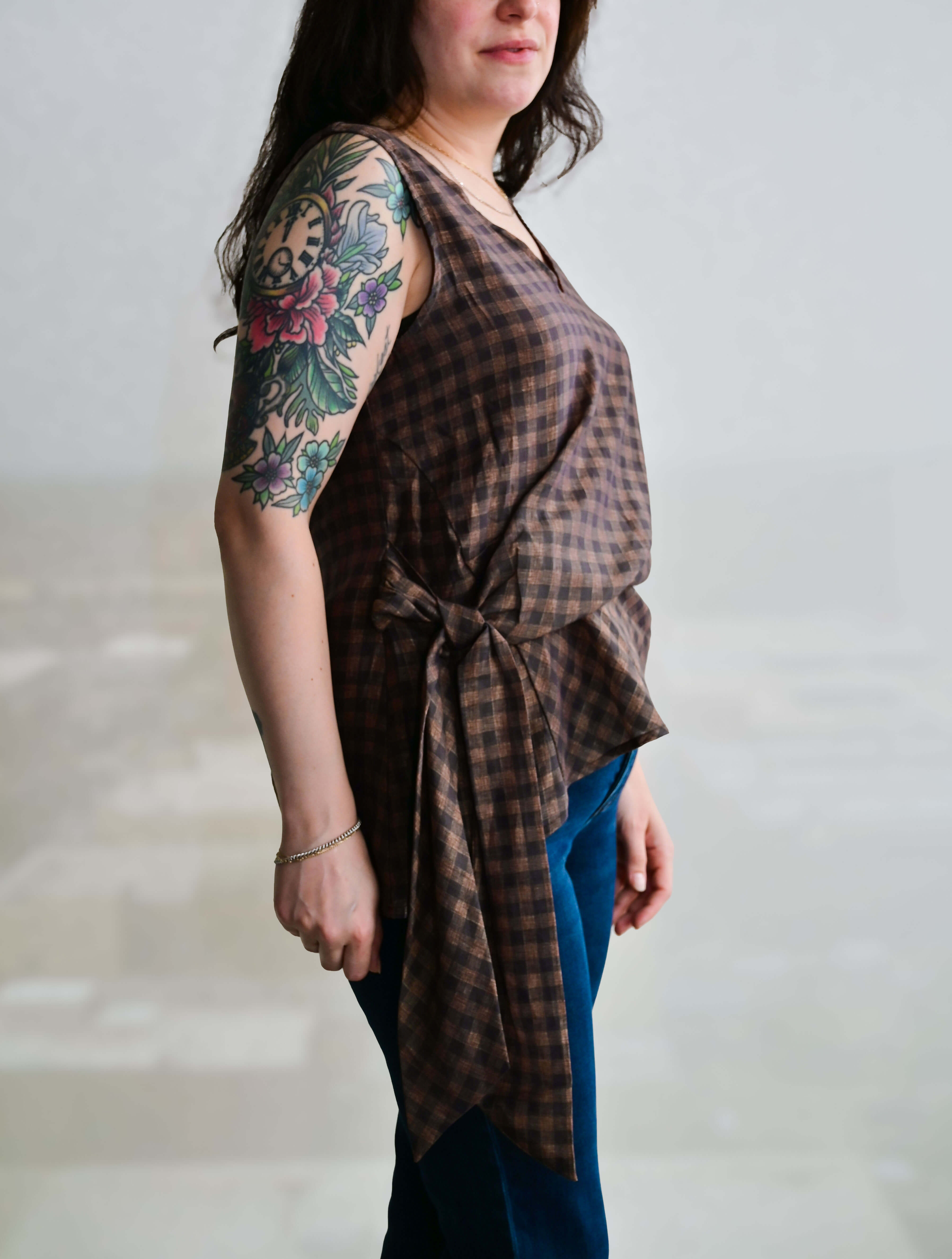 Sleeveless Side-Tie Blouse