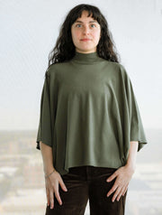 Solid Mock Neck 3/4 Sleeve Sweater