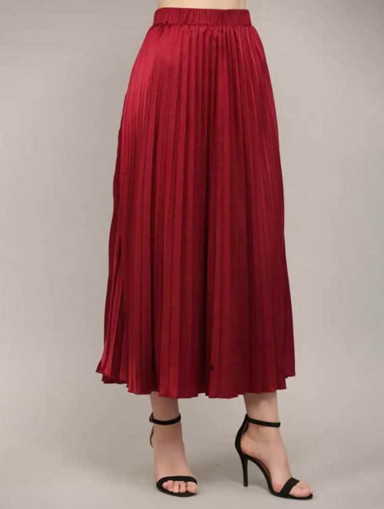 Pleated Midi Skirt