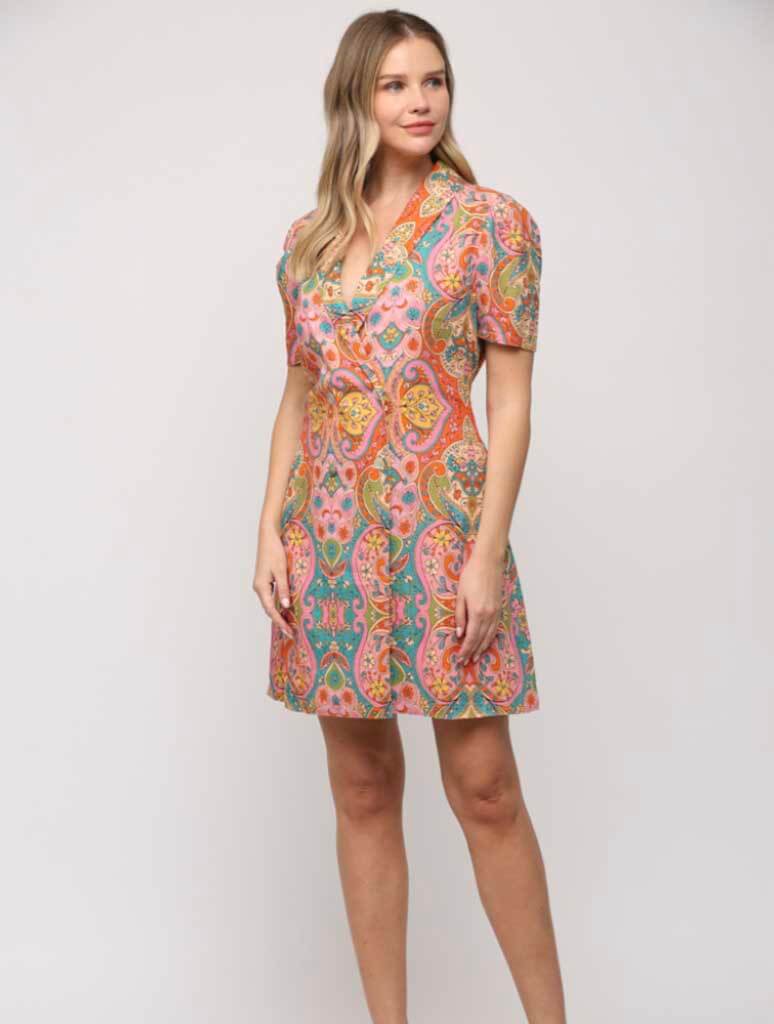 Print Blazer Dress in Multi