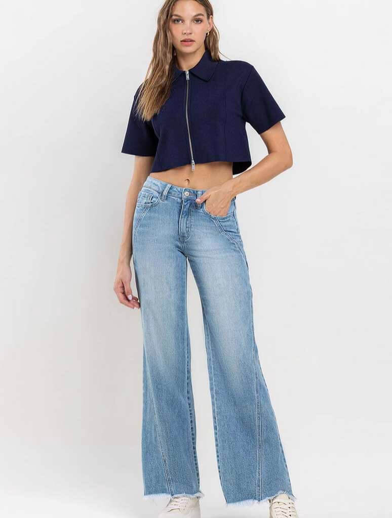 Vervet Olivia High Rise Wide Leg Jean in Rectifying