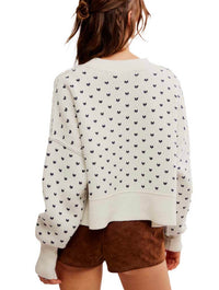 Free People Pattern Easy Street Crop Sweater